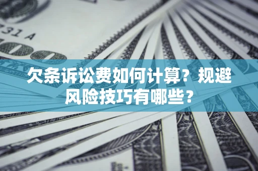 武汉欠条诉讼费如何计算？规避风险技巧有哪些？